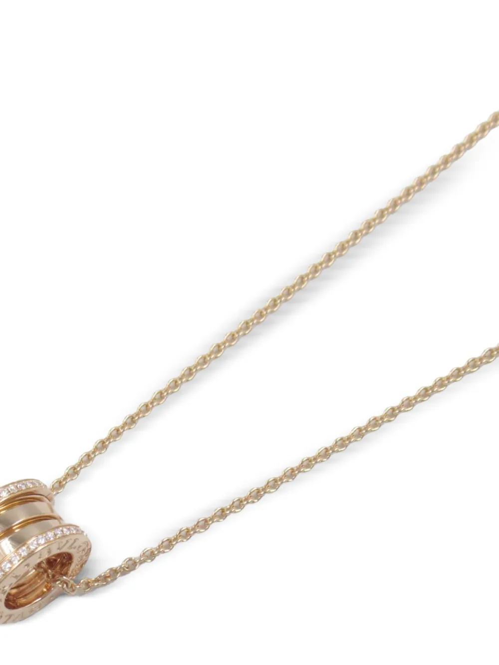 Pre-owned Bvlgari 2010s 18kt Rose Gold B.zero1 Diamond Pendant Necklace In 金色