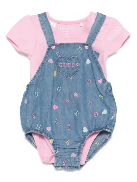 guess kids embroidered-motif shorts set 