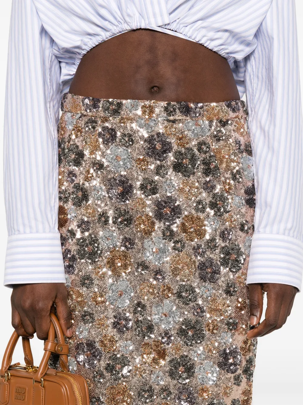 N°21 SEQUIN-EMBELLISHED MIDI SKIRT