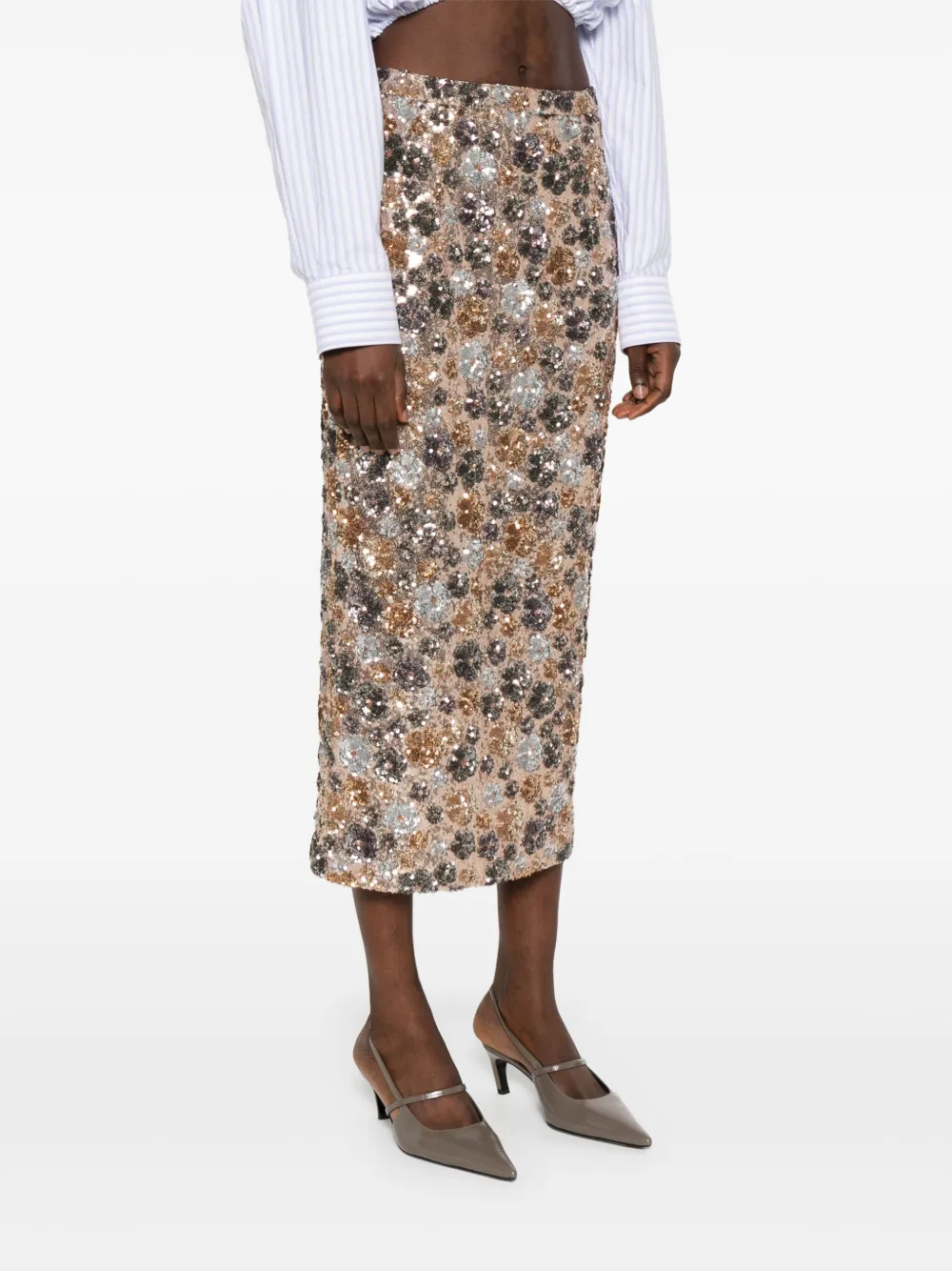 N°21 SEQUIN-EMBELLISHED MIDI SKIRT
