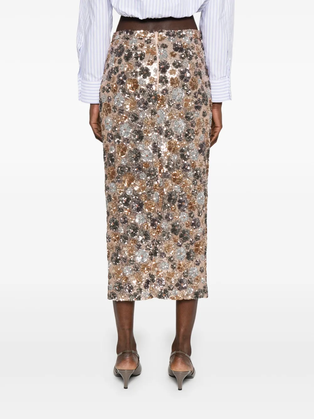 N°21 SEQUIN-EMBELLISHED MIDI SKIRT