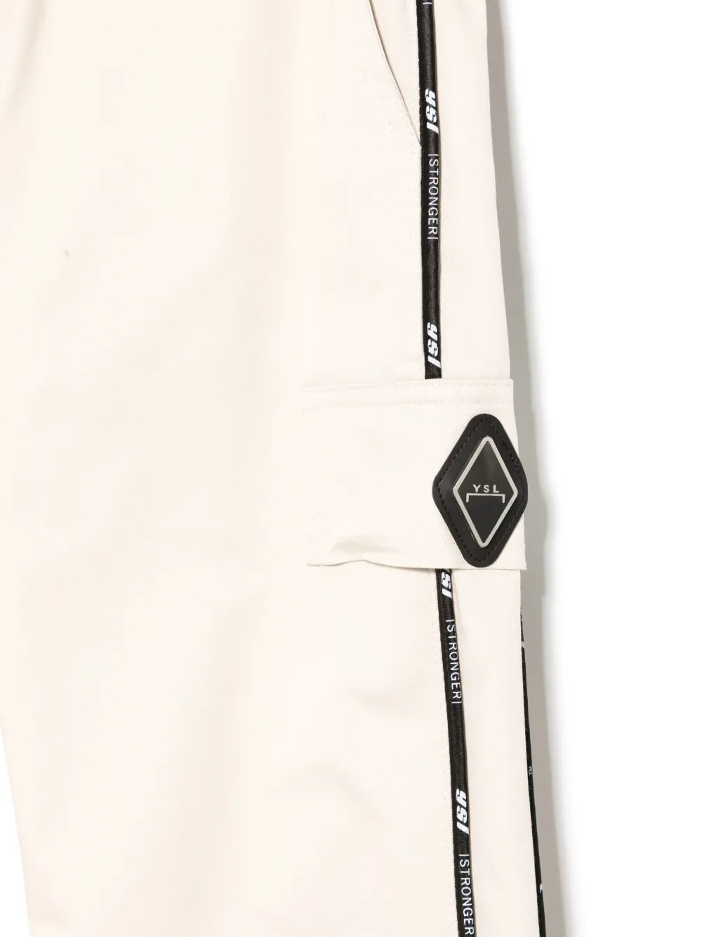 YES LONDON Broek met logopatch Beige