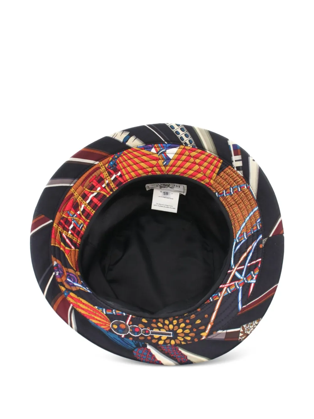 Pre-owned Hermes 2000s Patterned Bucket Hat In Black