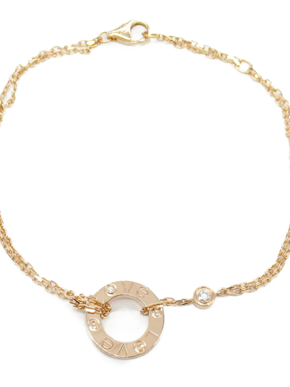 Pre-owned Cartier 2010s 18kt Rose Gold Love Circle Diamond Bracelet In 粉色