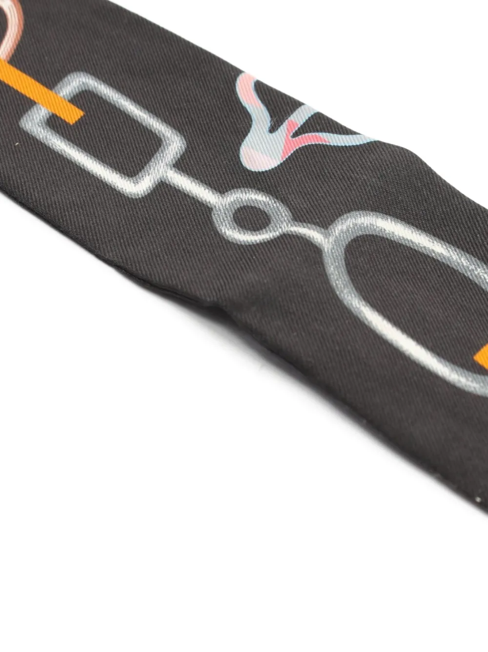Pre-owned Hermes 2010s Twilly Camalis Scarf In Black