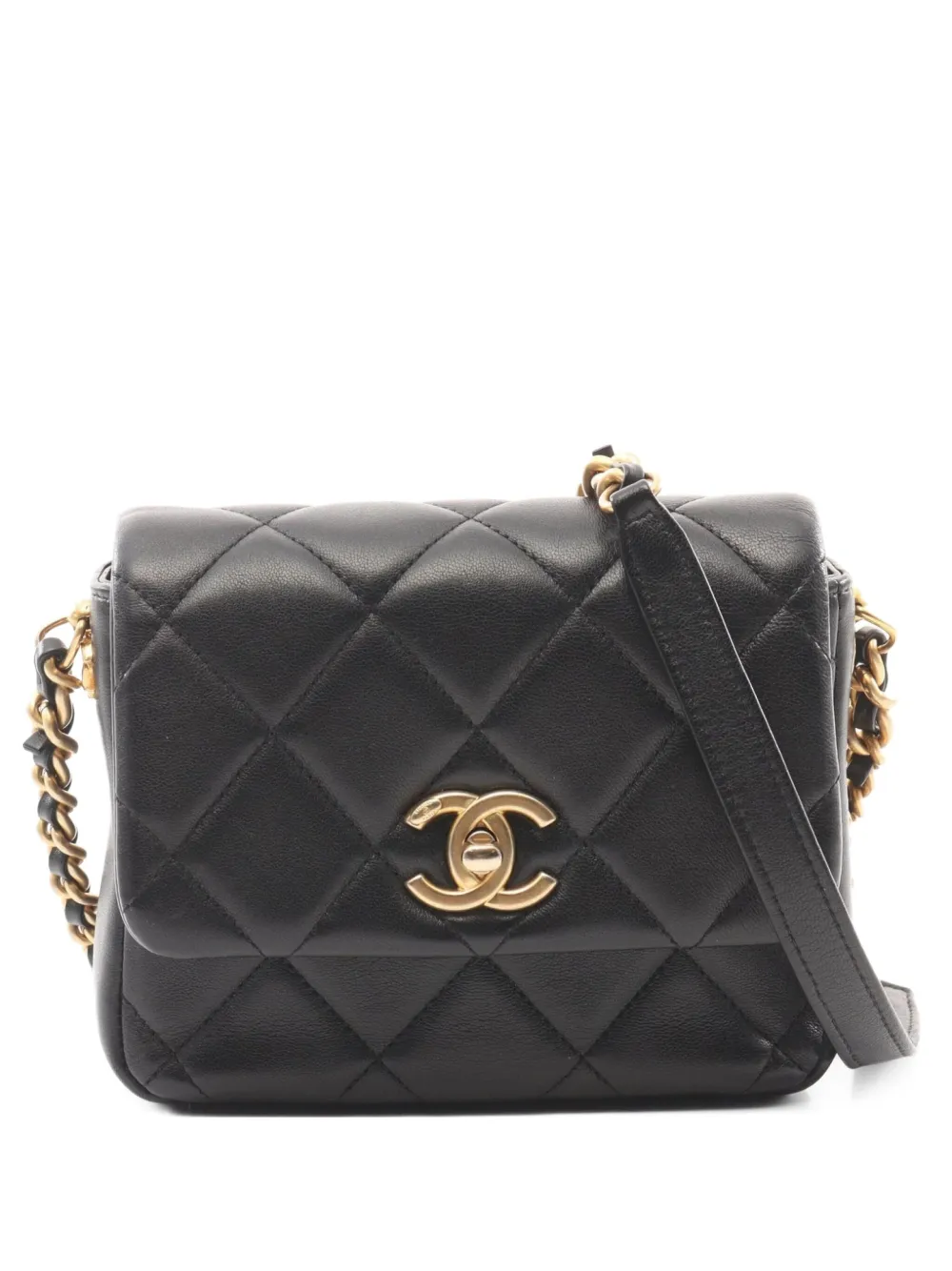 CHANEL Pre-Owned 2021 マトラッセ チェーン ショルダーバッグ - ブラック CHANEL Pre-Owned 2021 マトラッセ チェーン ショルダーバッグ - ブラック