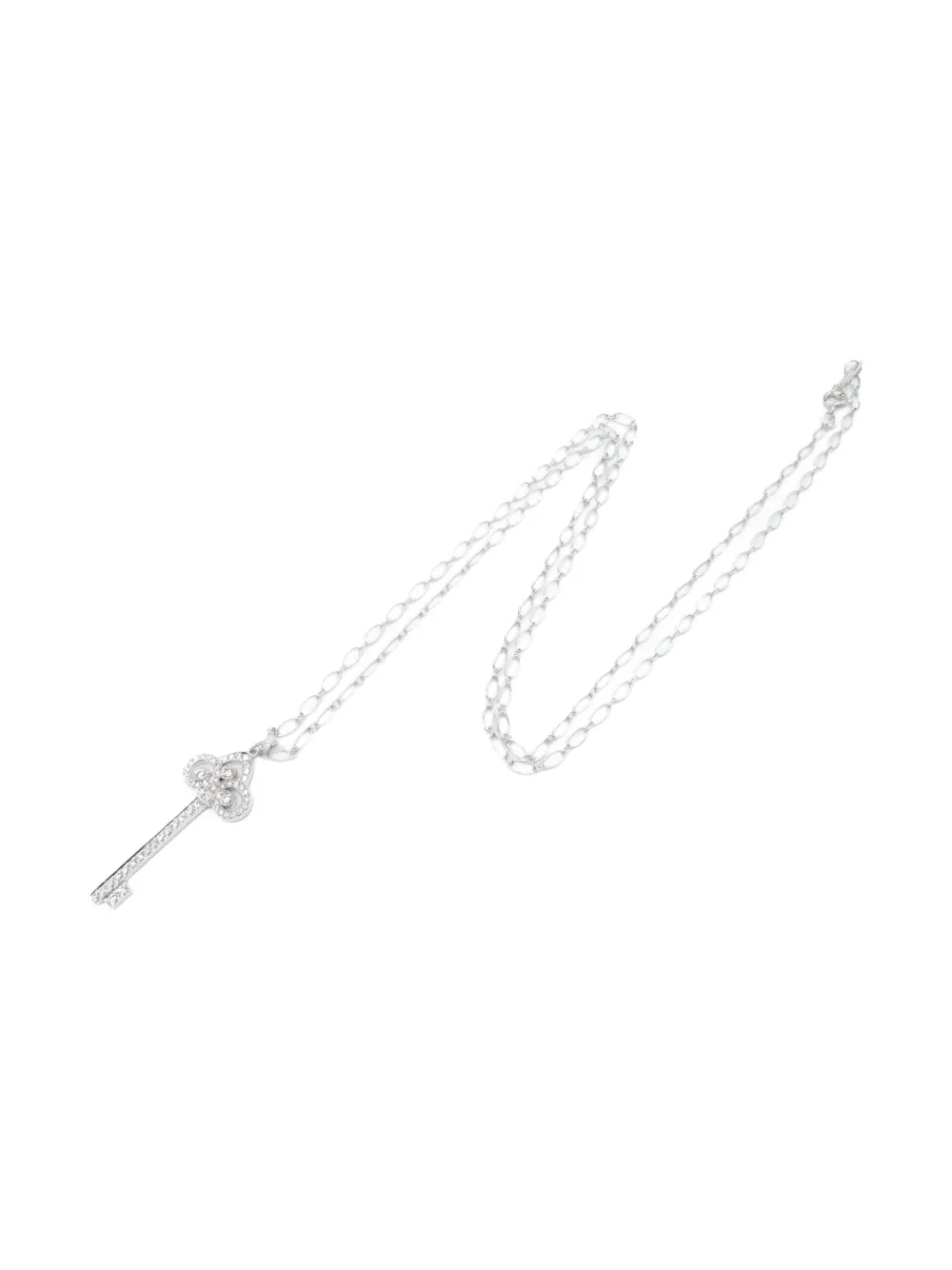 Tiffany & Co. Pre-Owned 2010s platinum Fleur De Lis diamond key pendant necklace | Pre-Owned | Image 2