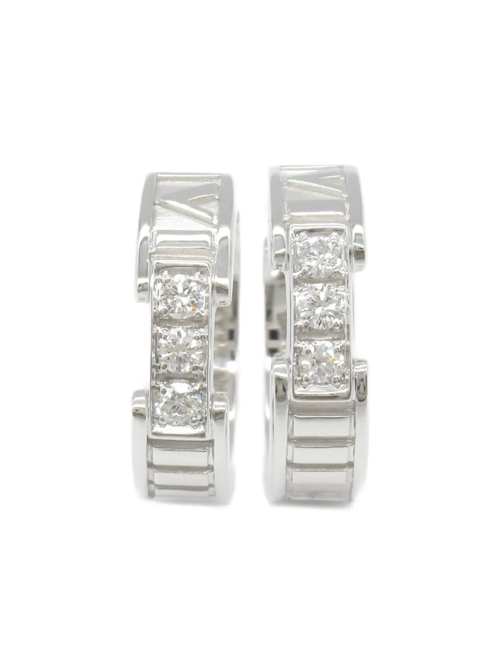 Tiffany & Co. Pre-Owned 2010s 18kt white gold Set Atlas diamond earrings | Silver | Image 1