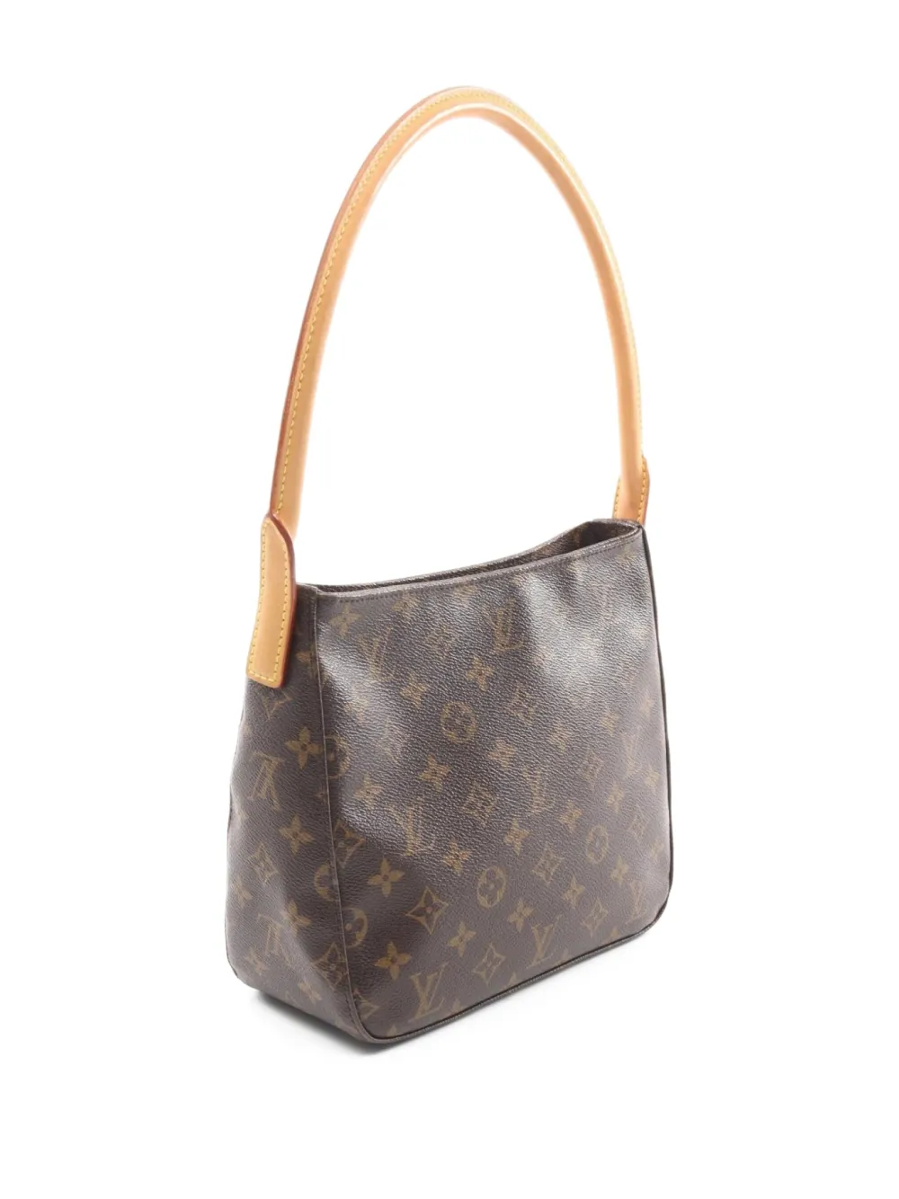Pre-owned Louis Vuitton 2003 Monogram Looping Mm Shoulder Bag In Brown