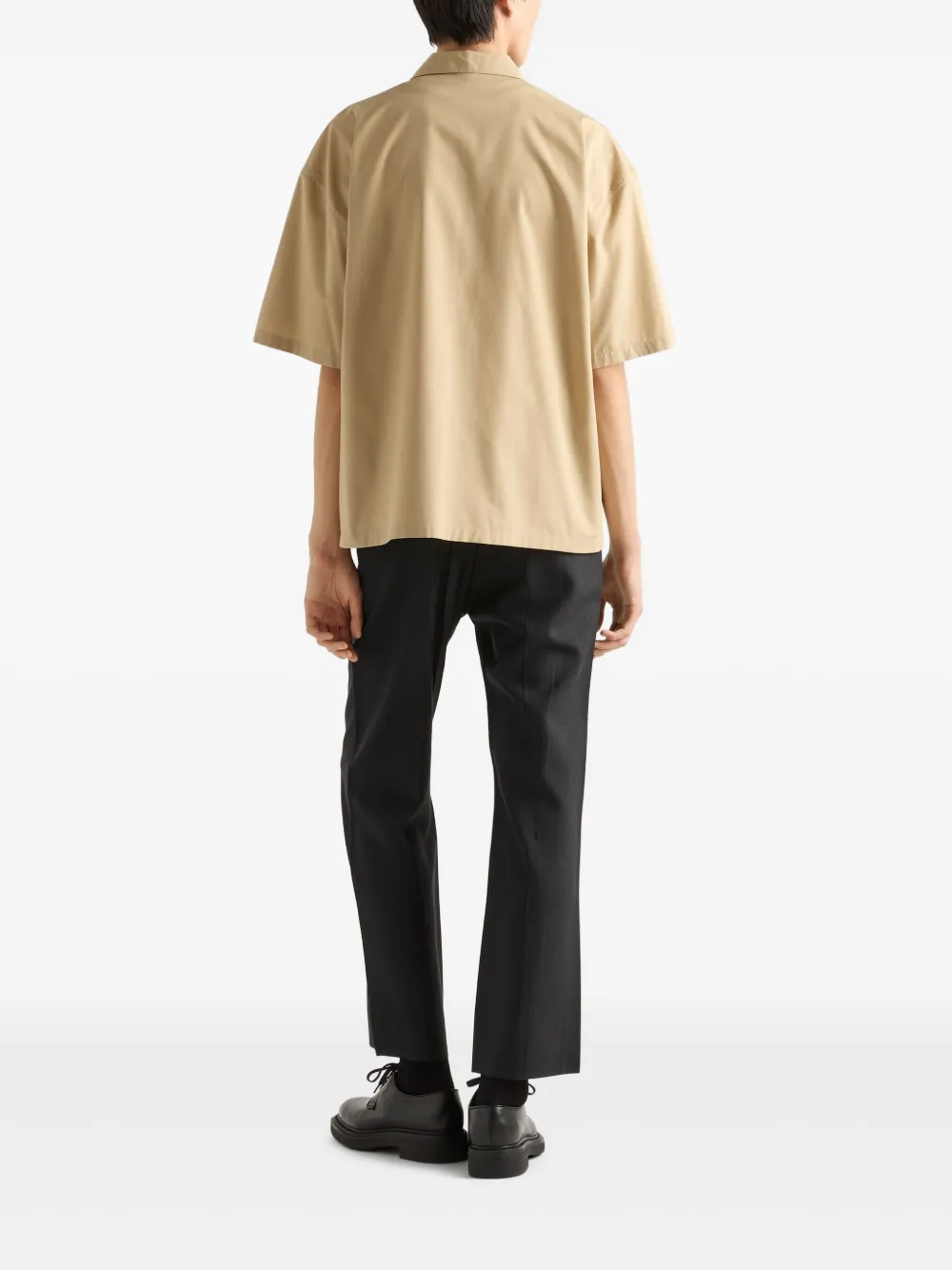 Prada Overhemd met logoprint Beige