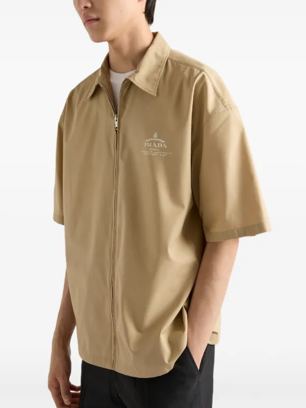 Prada logo-print Shirt | Neutrals | FARFETCH
