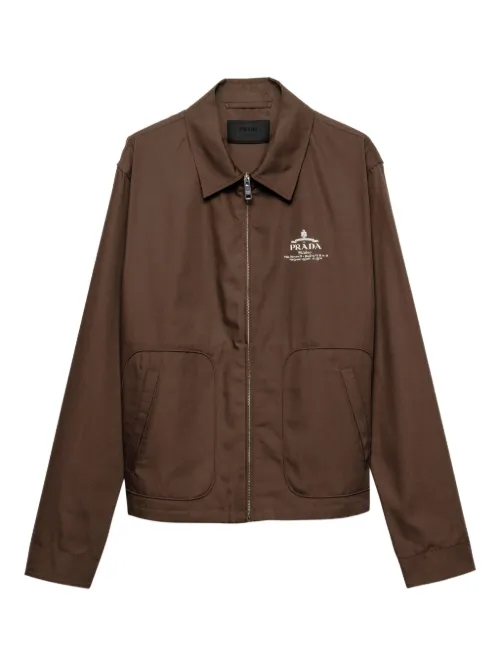 Prada veste à logo brodé - Marron - Prada - Modalova