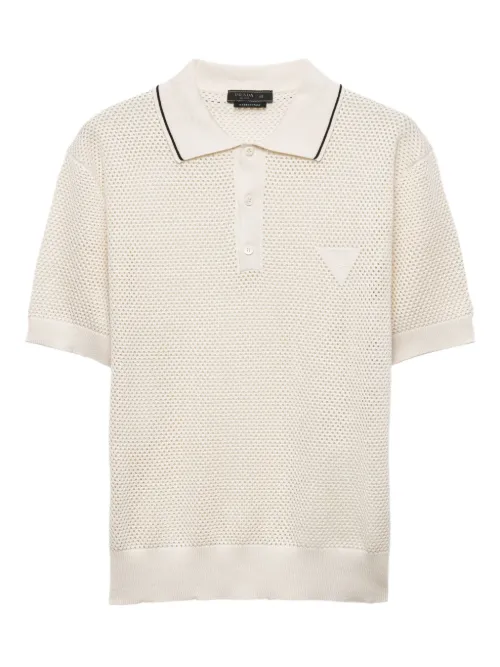 Polo en maille ajourée - Prada - Modalova