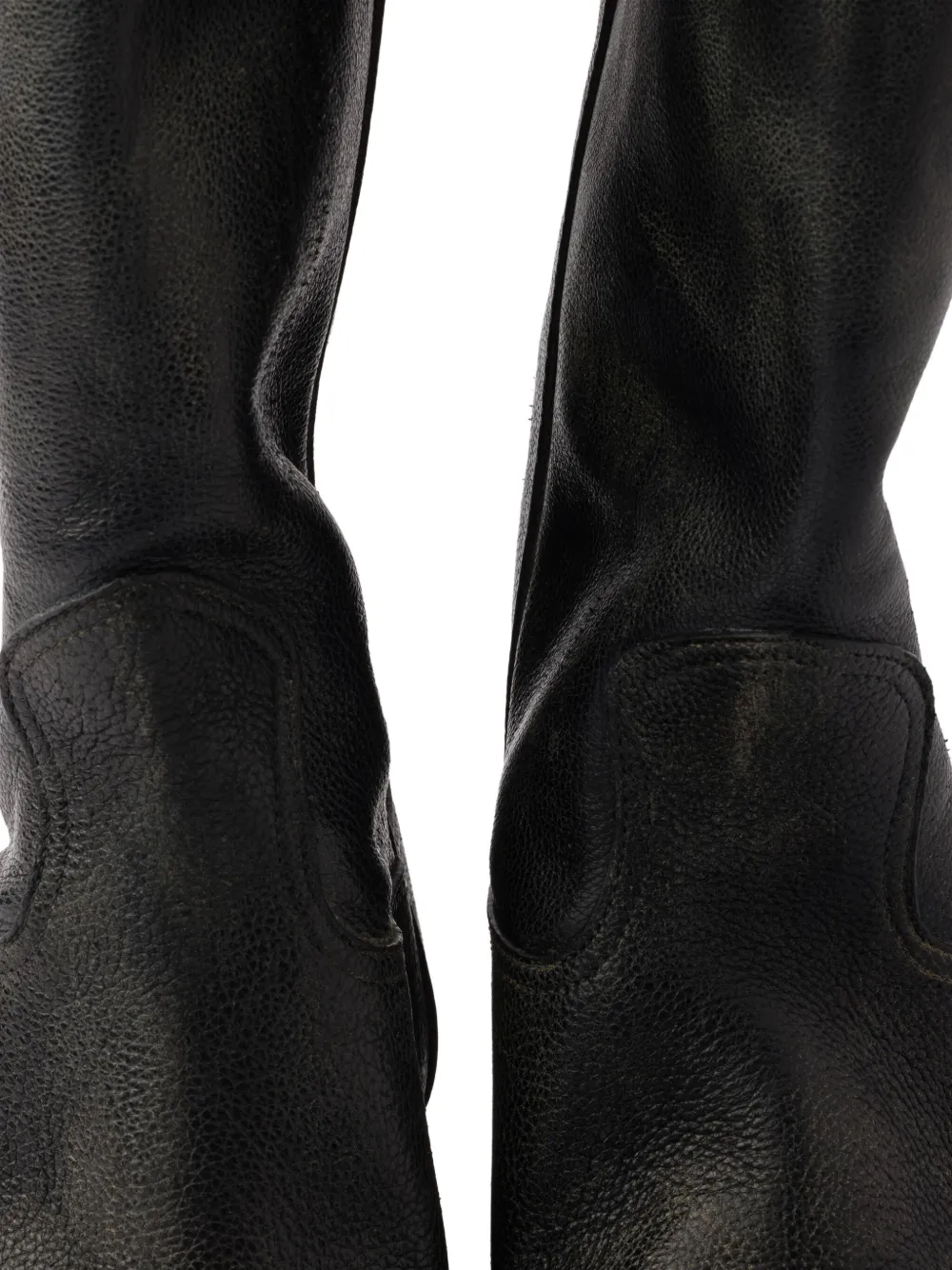 Prada 25mm Grained Leather Cowboy Boots | Black | FARFETCH