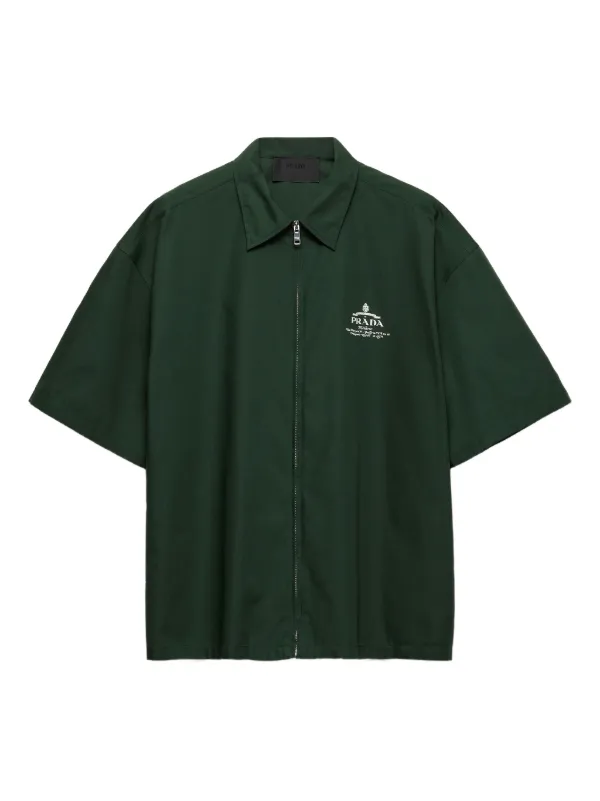 トップス 00s PRADA SPORT polo shirts black green Prada Metal Logo Stretch Cotton Polo Shirt Black | ONU