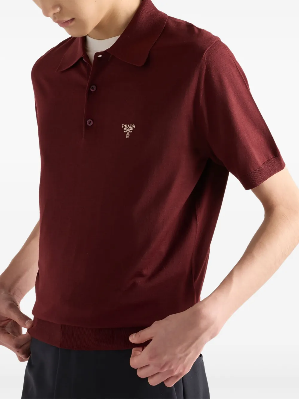 Prada Wollen poloshirt Rood