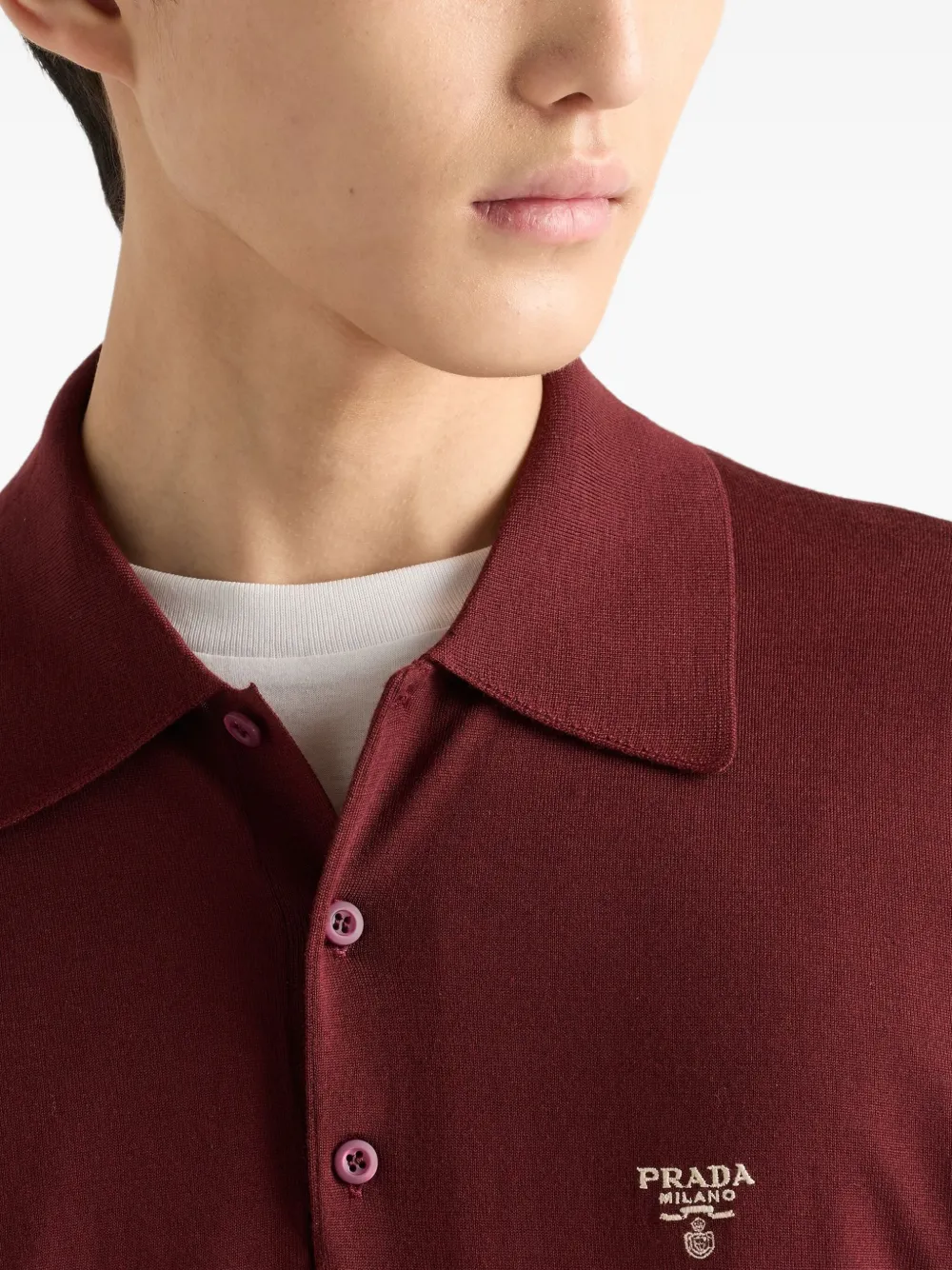 Prada Wollen poloshirt Rood