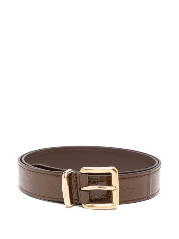 MIU MIU Leather Belt Brown Gold Hardware Miu Miu | Accessories | Miu Miu Leather Belt Brown Gold  main image 2