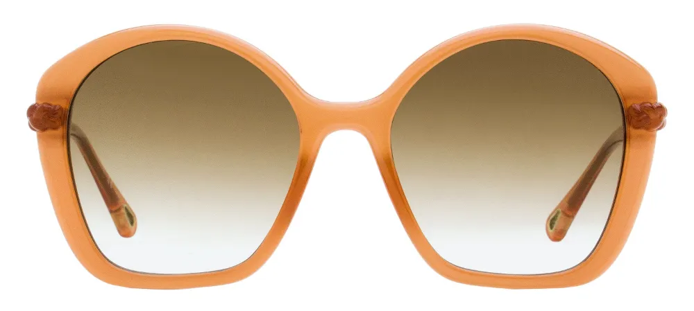 Chloé Braided-detail Oversized Sunglasses In Orange