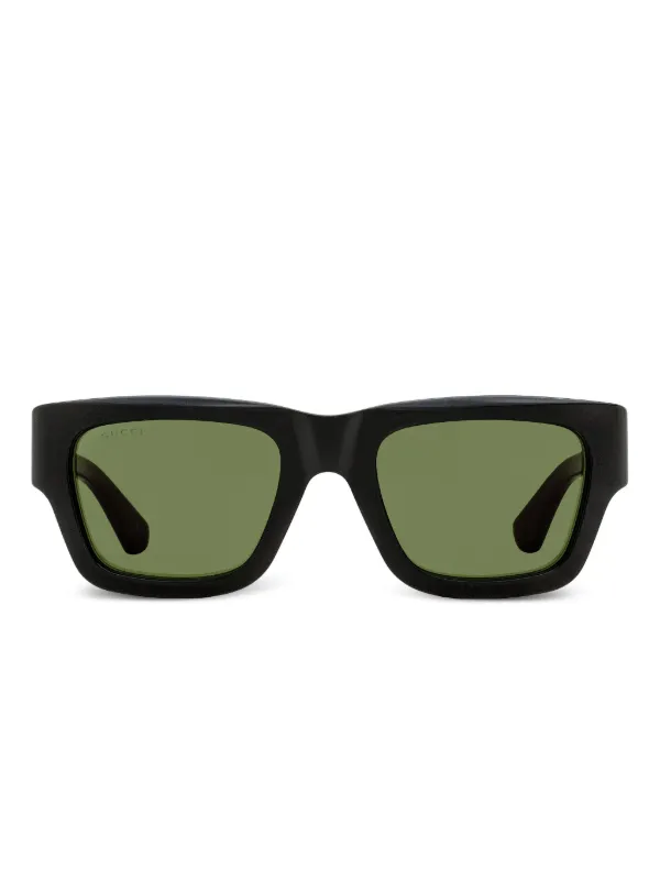 Gucci Eyewear スクエアフレーム サングラス | ブラック | FARFETCH JP