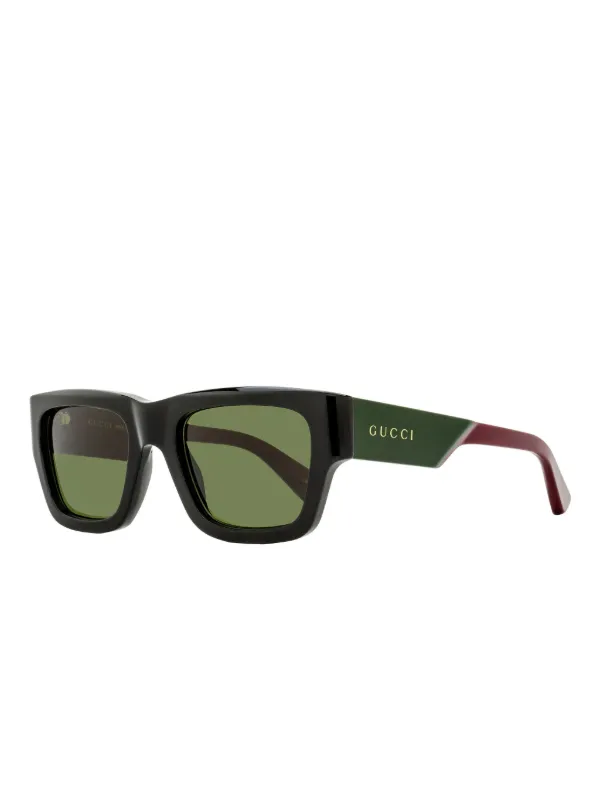 Gucci Eyewear スクエアフレーム サングラス | ブラック | FARFETCH JP