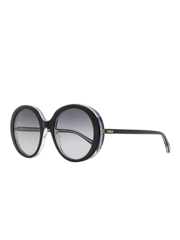 Chloé Eyewear Oversized Round Sunglasses | Black | FARFETCH display picture 3