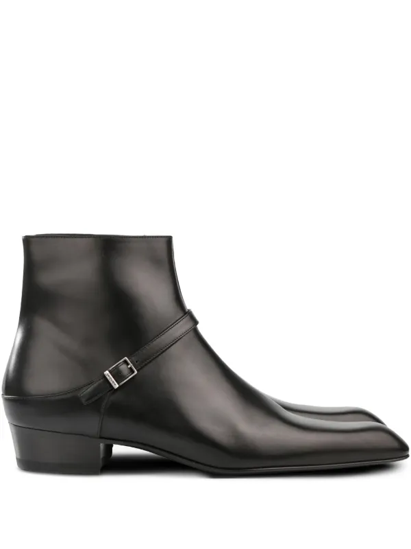 Saint Laurent buckle-detail Ankle Boots | ブラック | FARFETCH JP