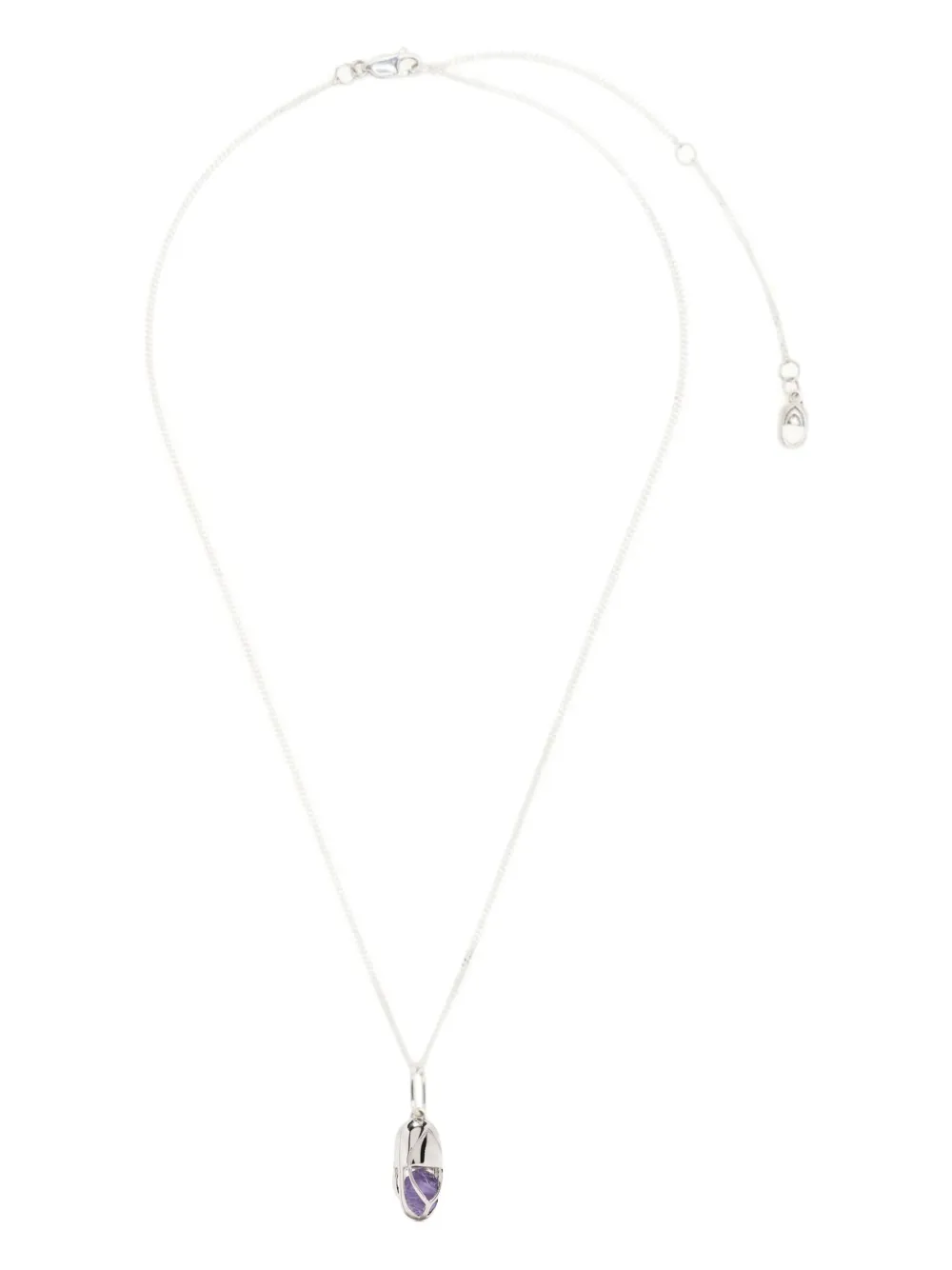 Capsule Eleven Capsule Amethyst Cabochon Pendant Necklace In Silver