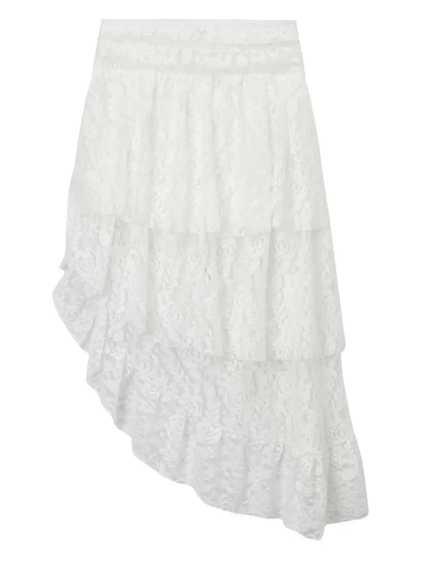 ◆VINAJ◆ Lace Uneven Skirt Cover Up White No Boundaries Lace Coverup Skirt, Women's - Walmart.com