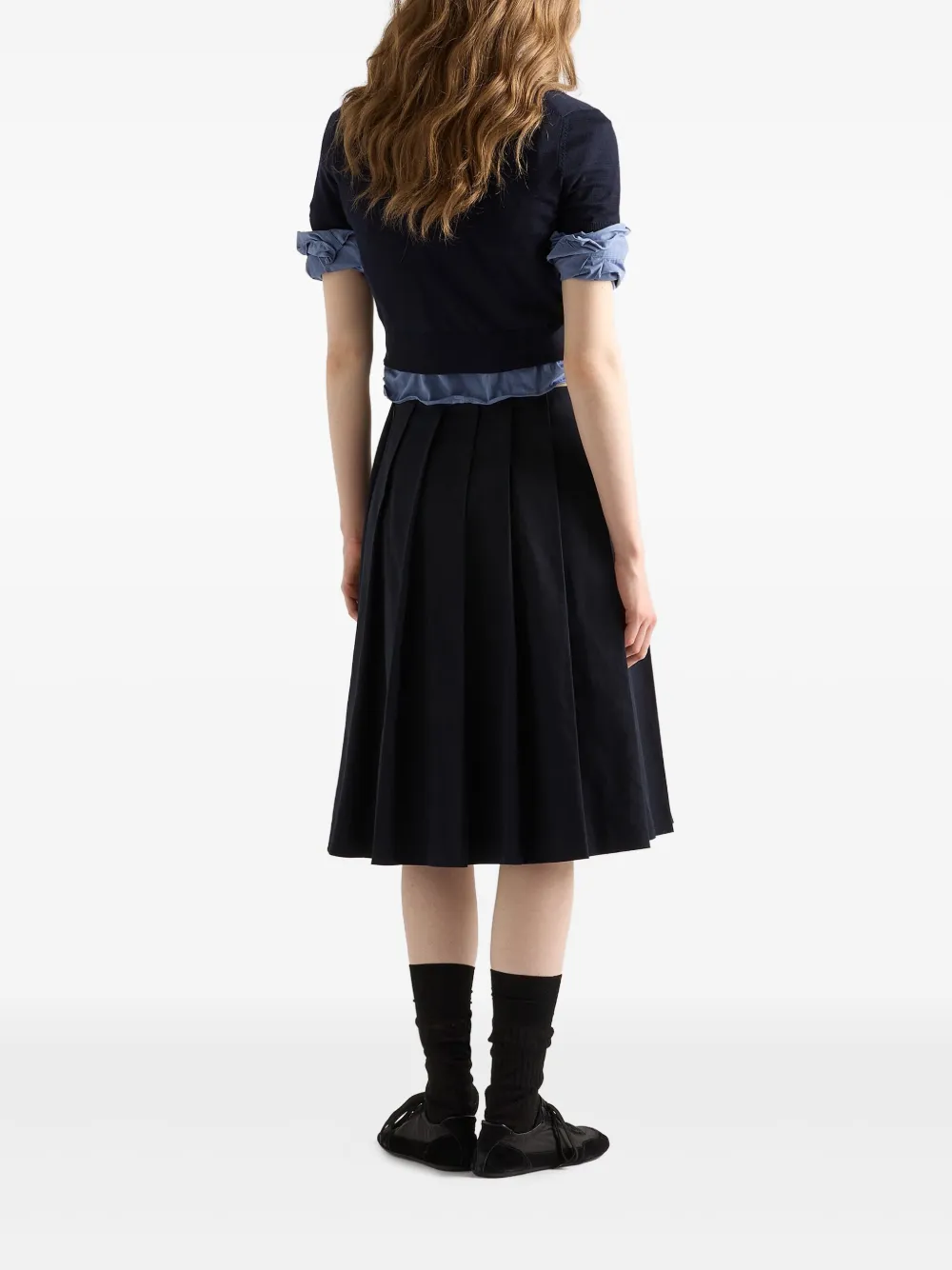 Prada Midi-plooirok Blauw