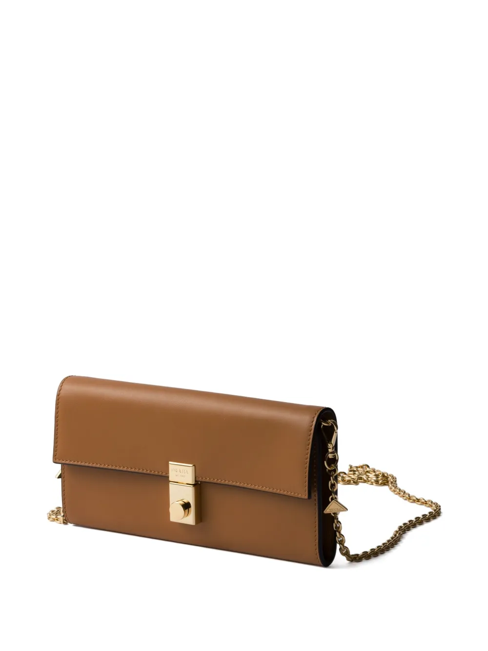 Prada Leren portemonnee Bruin