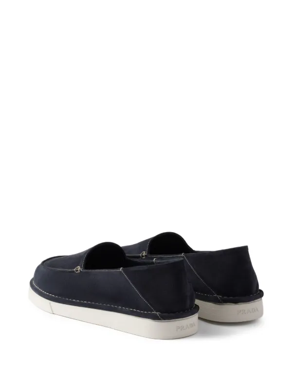 Prada slip-on Suede Loafers | Blue | FARFETCH display picture 1