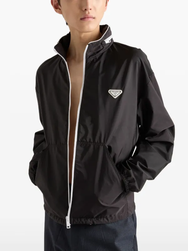 Prada logo-triangle Jacket | Black | FARFETCH