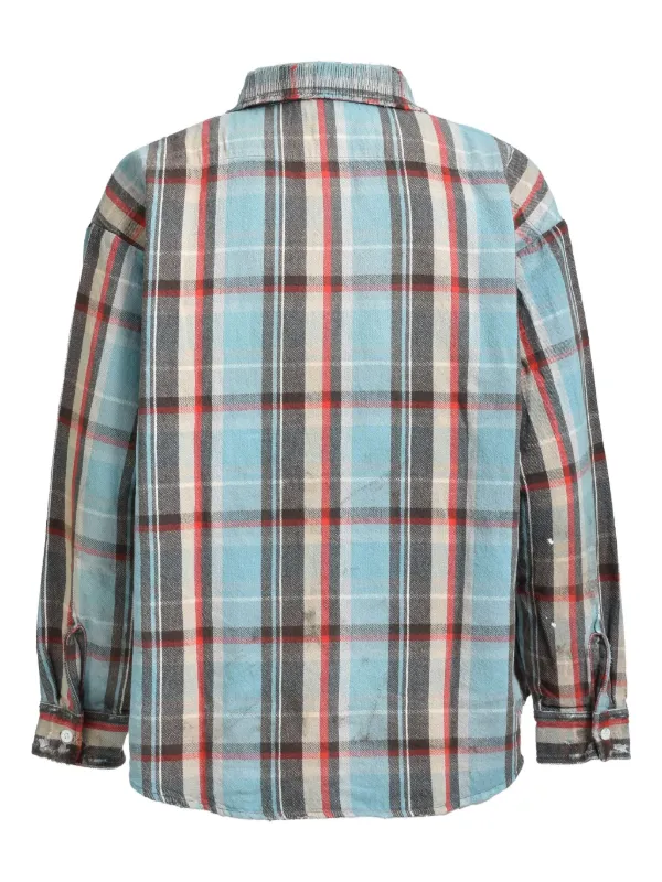 SAINT MXXXXXX 織地　シャツ　チェック柄　Mサイズ SAINT MXXXXXX チェック シャツ | ブルー | FARFETCH JP