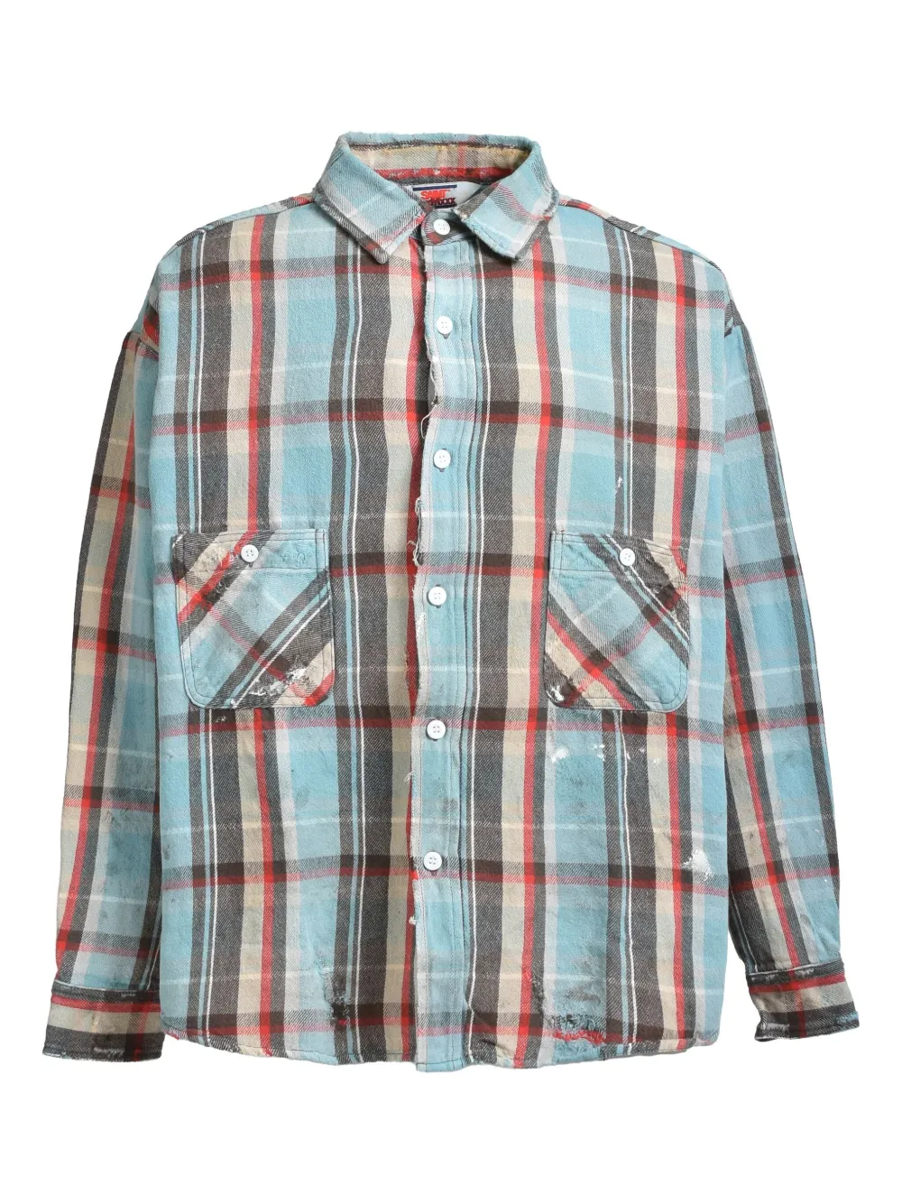 check-print shirt