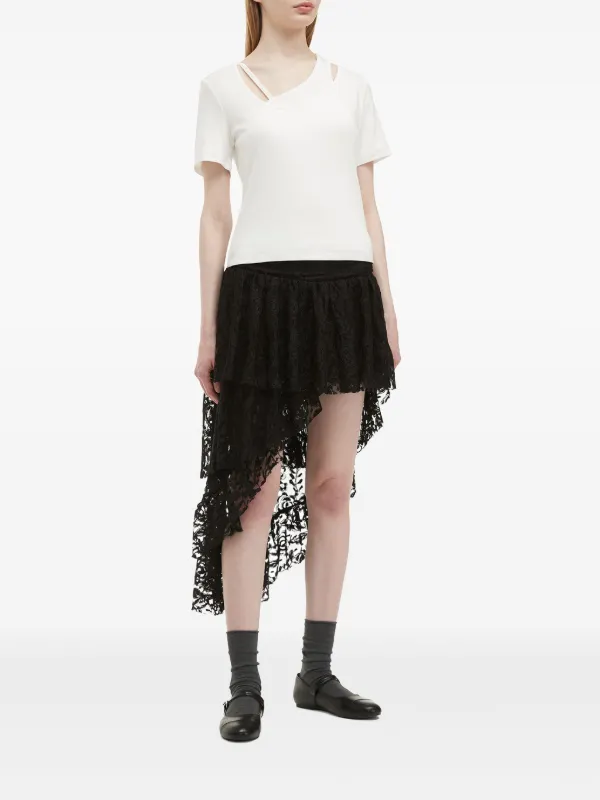 épine lace asymmetry frill skirt épine lace asymmetry frill skirt Cincine - Low Rise Plain
