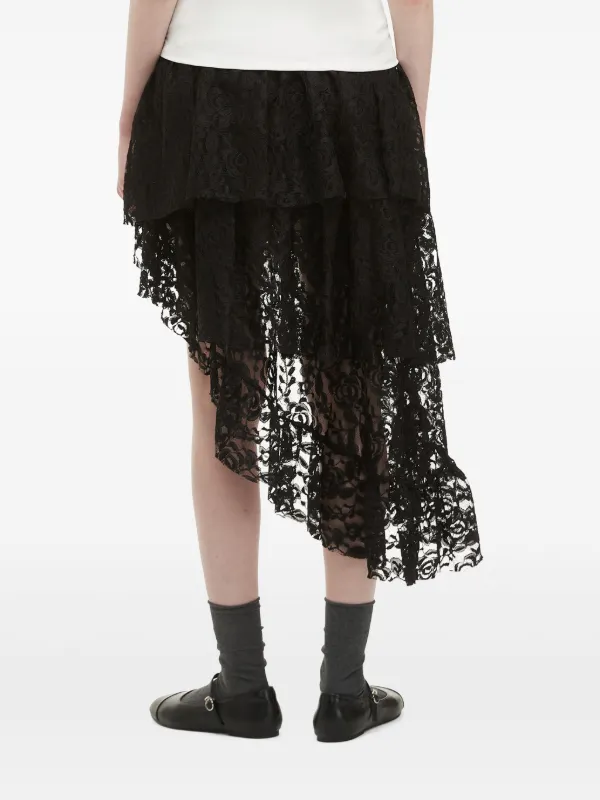 b+ab Asymmetrical Lace Mini Skirt | Black | FARFETCH
