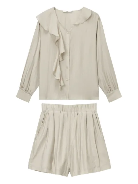 b+ab set de shorts y blusa con volantes