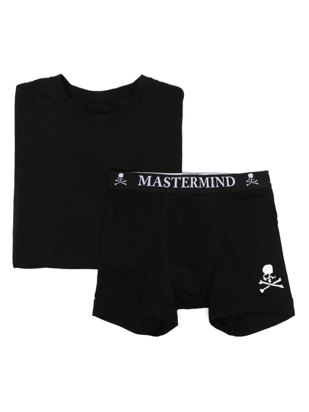 Mastermind World logo-patch t-shirt and boxer set | Black | Image 1