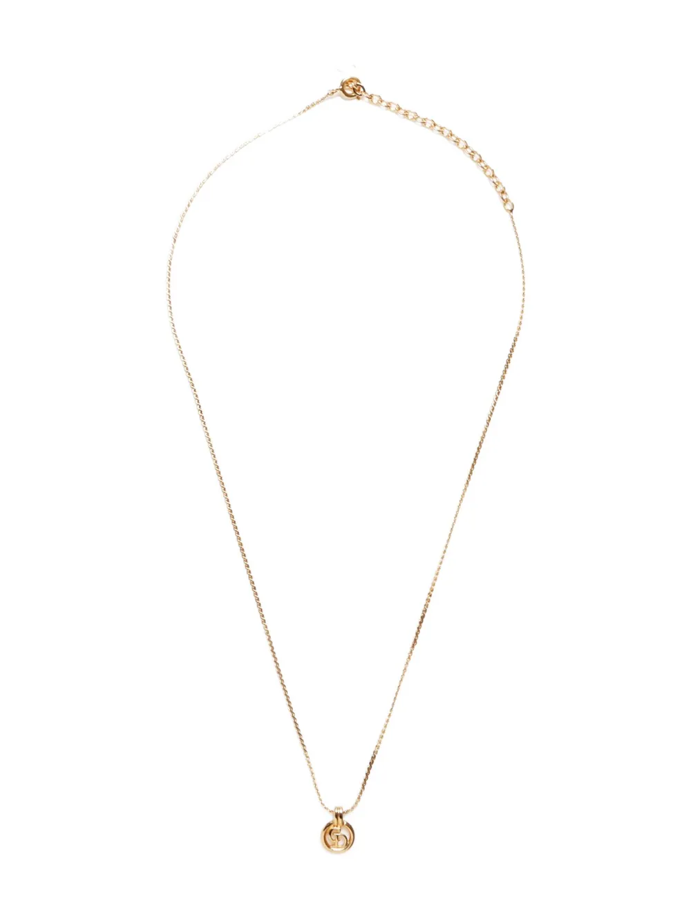 Pre-owned Dior 1990-2010 Cd-logo Pendant Necklace In Gold