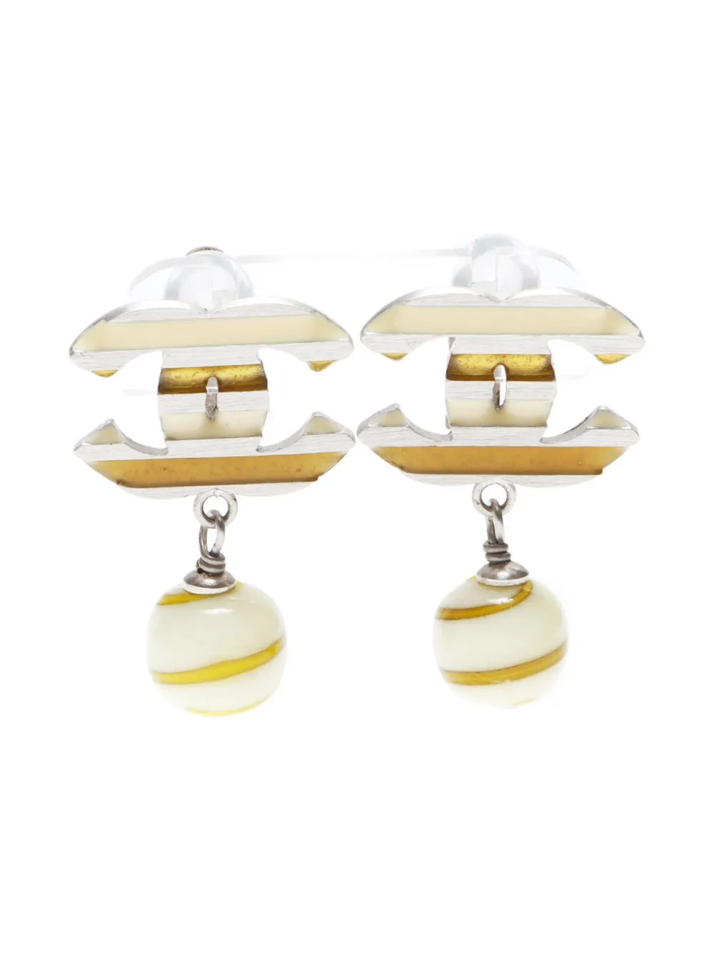 CHANEL Pre-Owned 2005 Interlocking CC earrings | Silver | Image 1