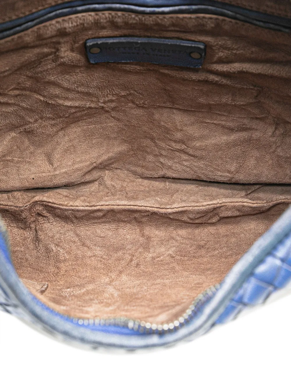 Pre-owned Bottega Veneta 2012-2024 Small Nappa Intrecciato Veneta Hobo Bag In Blue