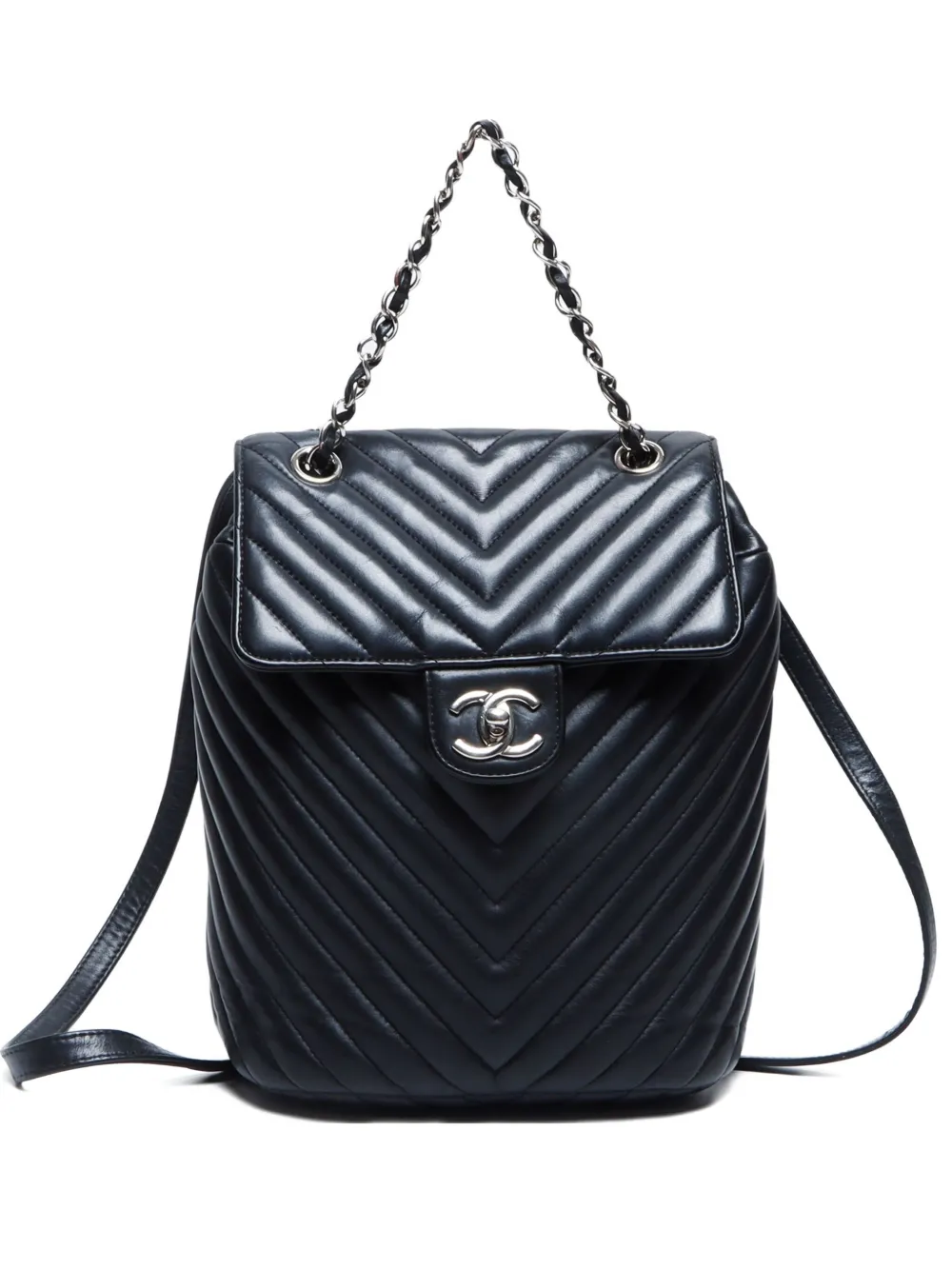 CHANEL Pre-Owned شنطة ظهر‫ بخياطة V‬ 2016-2015 | أسود | Image 1