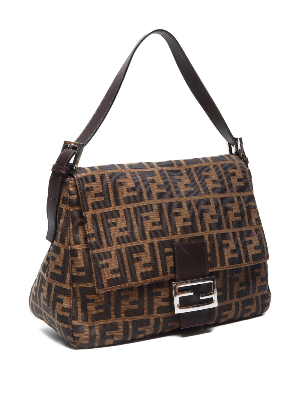 Pre-owned Fendi 1990-2010 Mamma Baguette Shoulder Bag In 褐色
