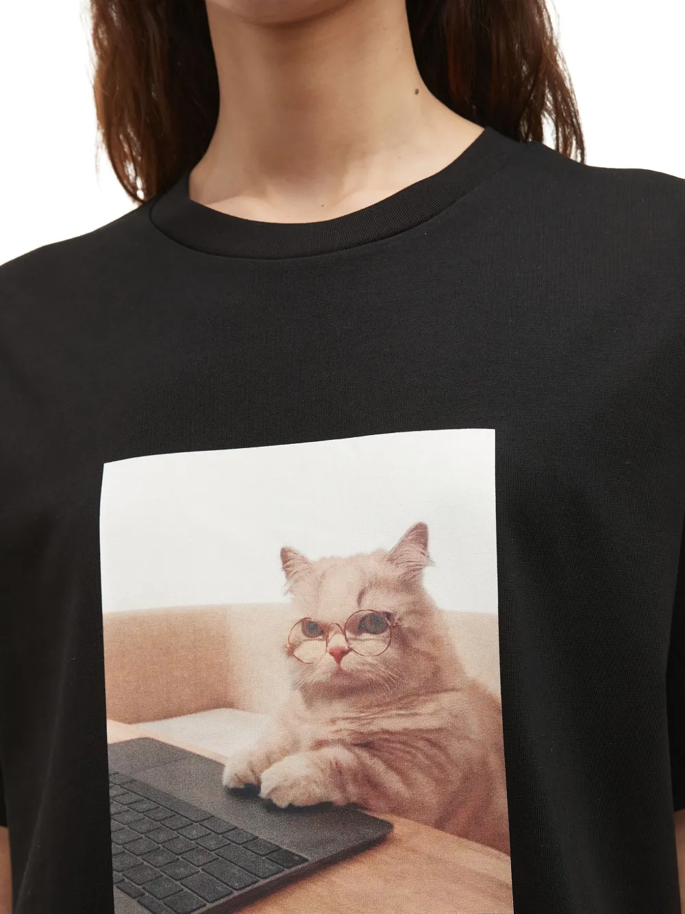 tout a coup T-shirt met grafische print Zwart
