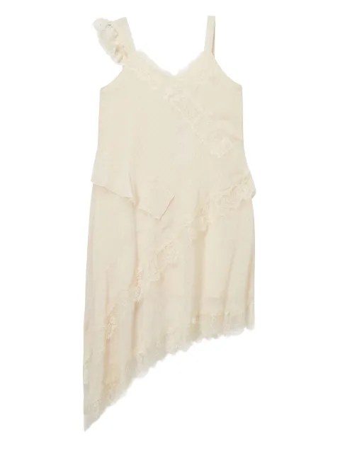 b+ab vestido asimétrico con ribete de encaje