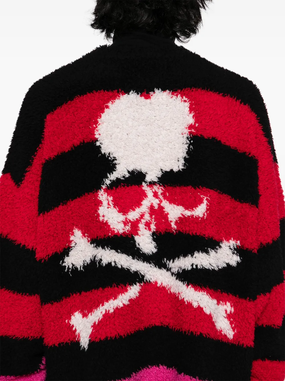 Mastermind Japan Striped Fuzzy Cashmere Skull Sweater