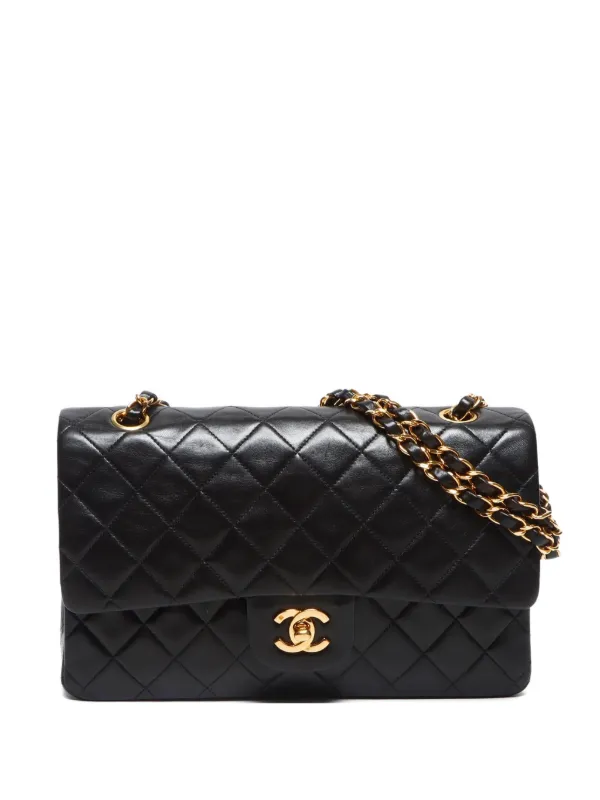 CHANEL Pre-Owned 1994-2000 Medium Double Flap Shoulder Bag | Black