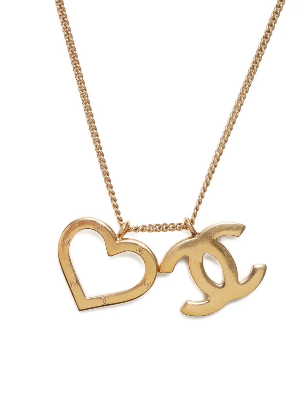 CHANEL Pre-Owned 2004 Interlocking CC and Heart-pendant necklace | Image 2