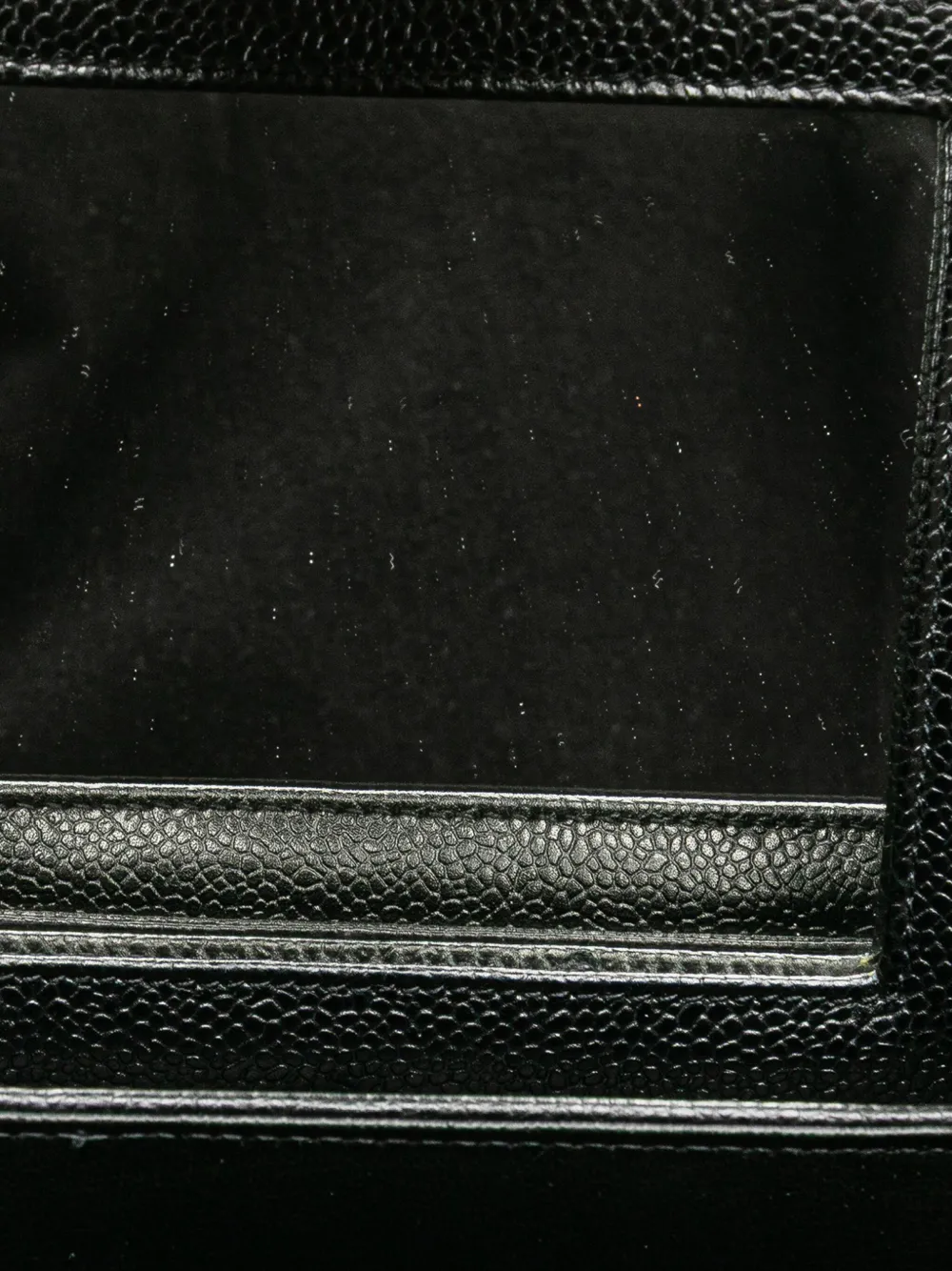 Pre-owned Chanel 1994-1996 Cc Caviar Vanity Case Satchel In Black